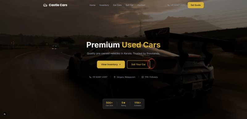 Castle Cars – Vehicle Reseller Platform