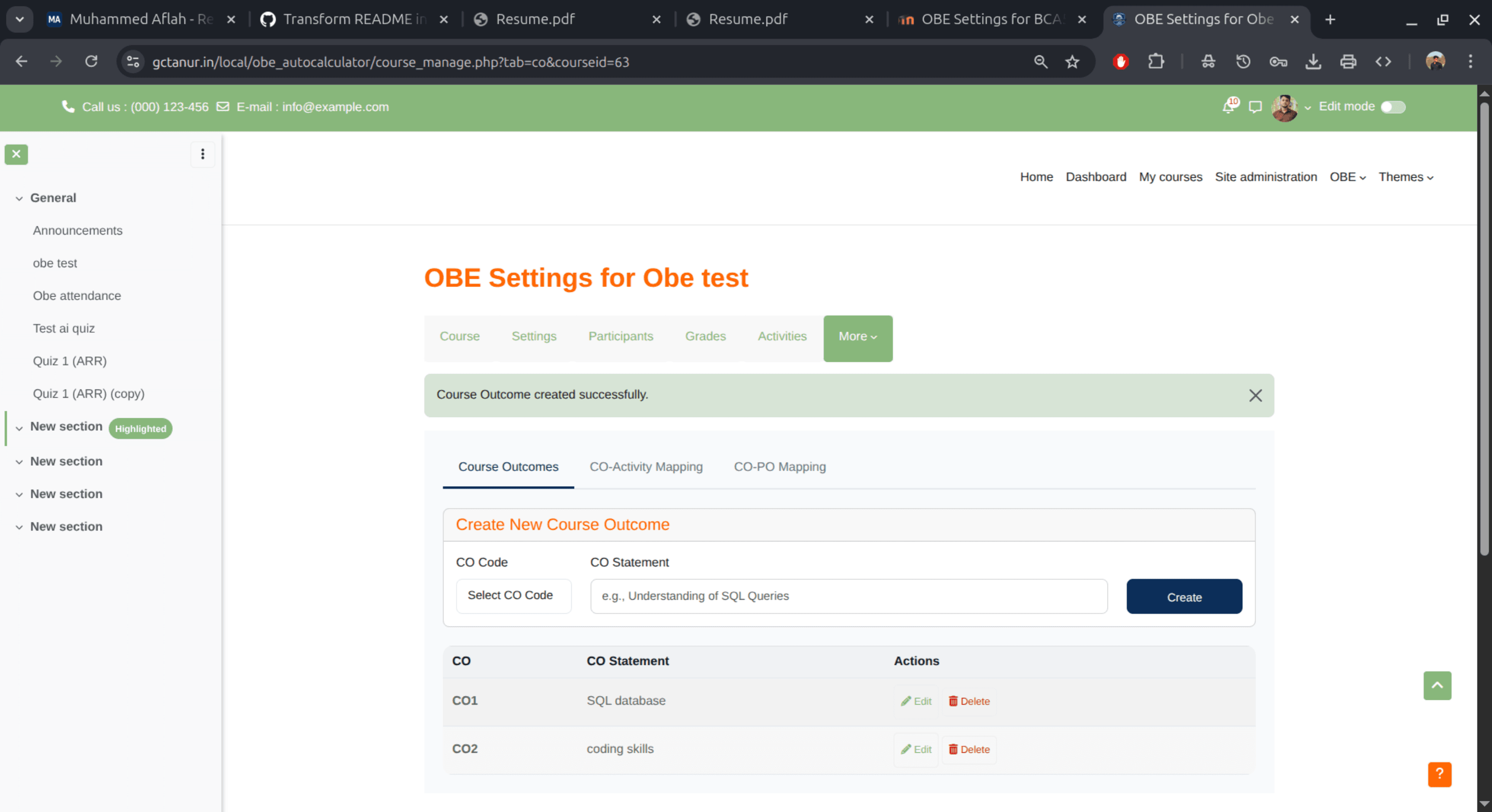CO Mapping Interface