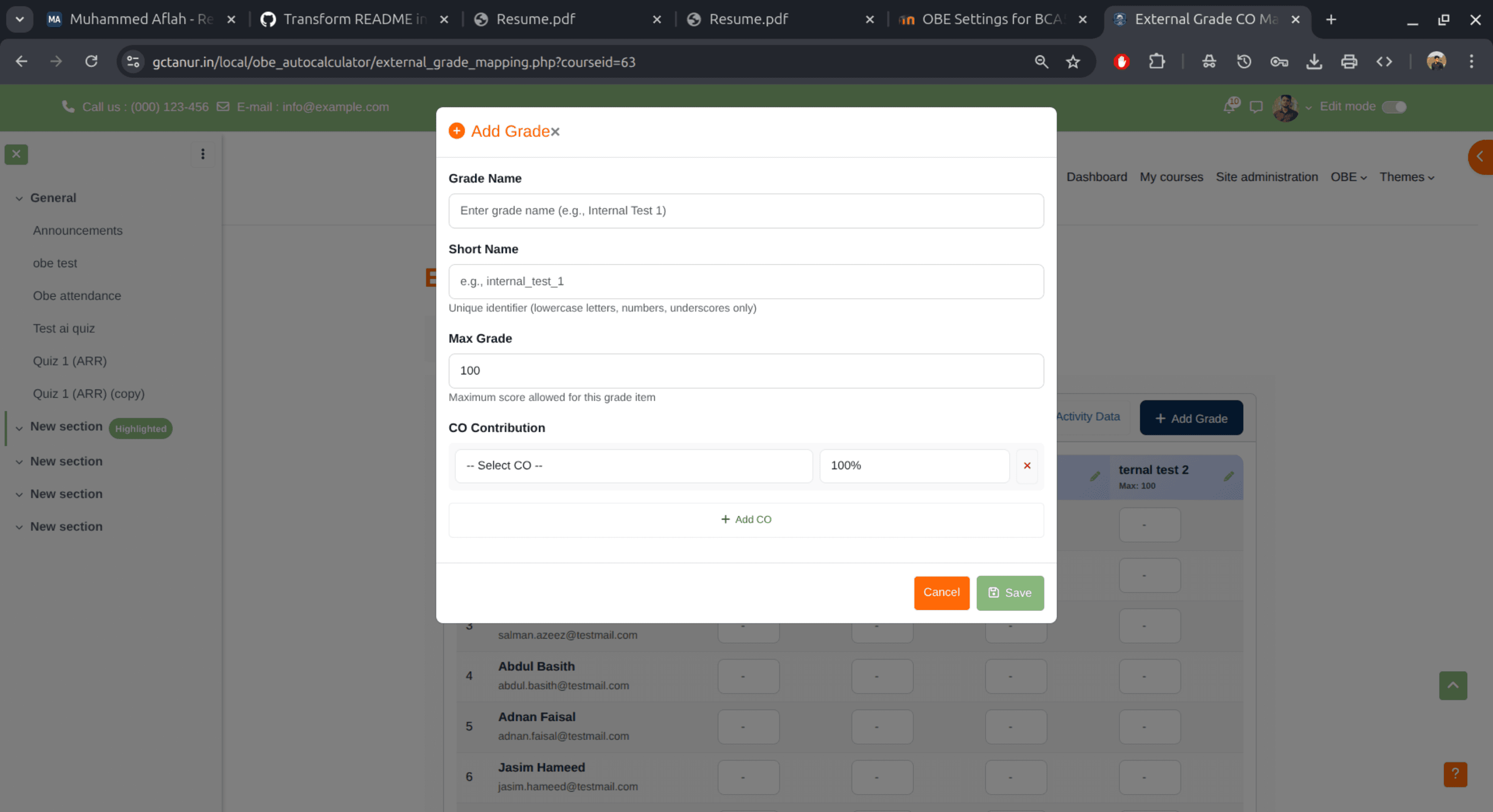 External Source Attainment Calculation